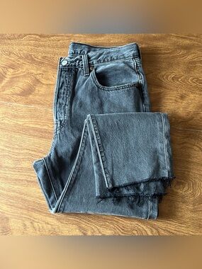 Levi’s 501 Dark Wash Charcoal Straight Leg 100% Cotton Ankle Denim Jeans Size 32